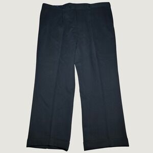 Coppley Dress Pants Men 42R Miami Flat Front Cuffed Microfiber Poly Tencel Black